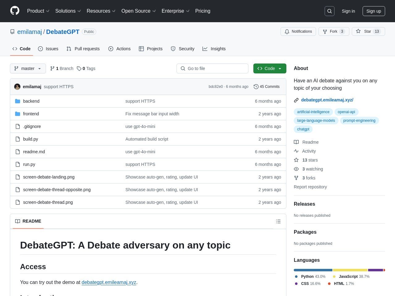 DebateGPT on GitHub