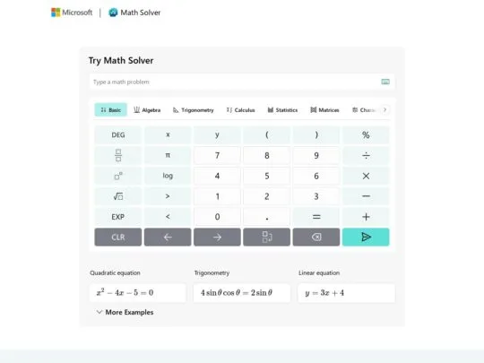Microsoft Math Solver