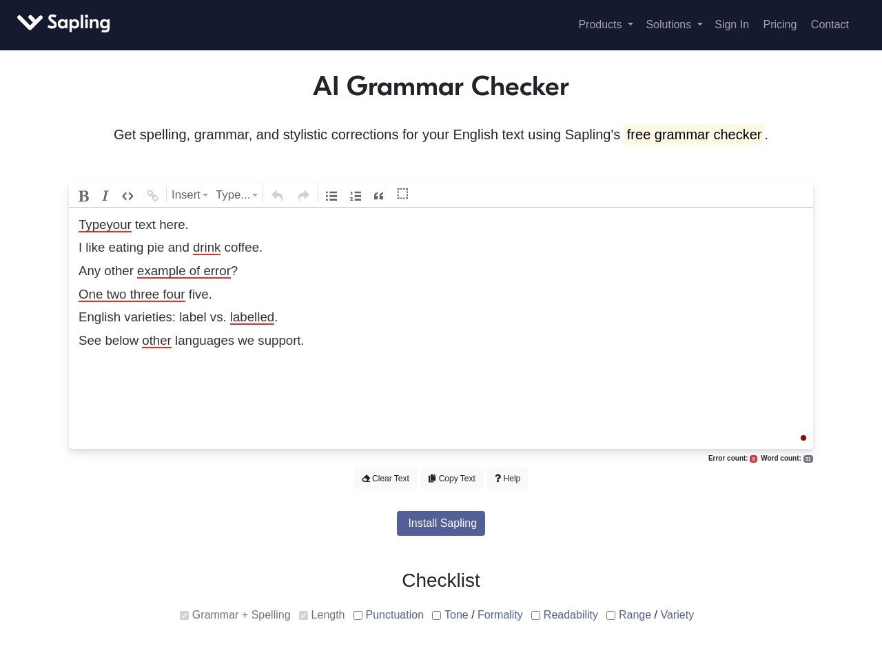 Sapling Grammar