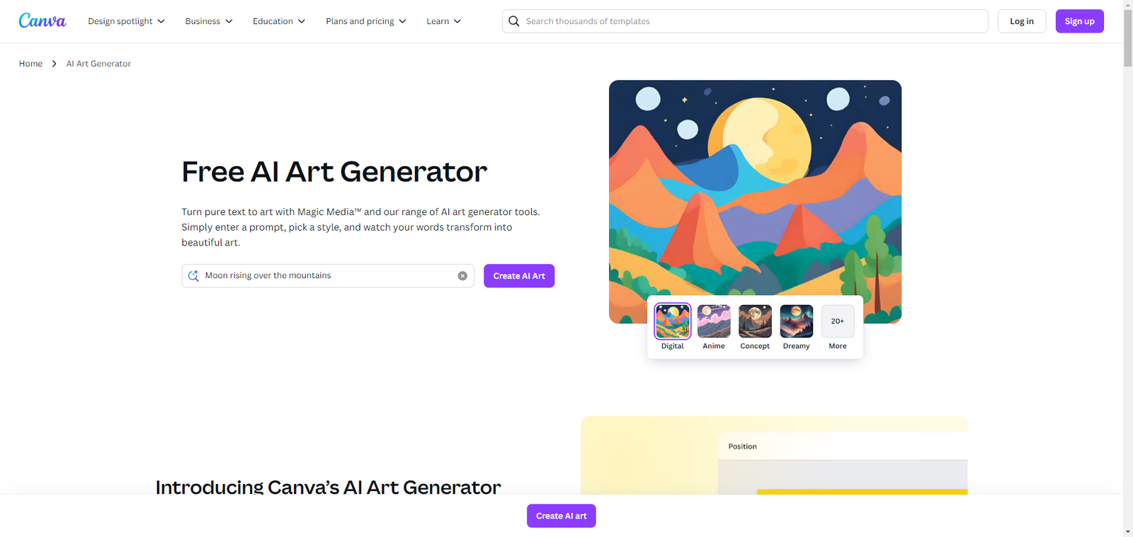 Canva AI Art